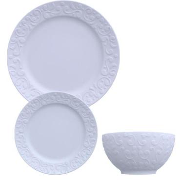 Imagem de Conjunto 6 Pratos Rasos,6 Sobremesa e  6 Bowl Tassel Germer 18 Peças -