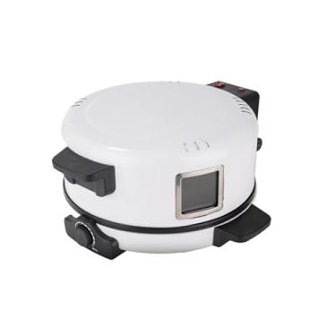 Imagem de Gralara Forno de pizza elétrico para fazer pizza, aquecimento de dois lados, forno de para pizza, máquina para fazer pizza, omeletes, ovos fritos, Branco