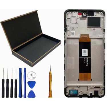 Imagem de SECRETIGER Tela LCD sensível ao toque digitalizador de substituição da moldura para tela LCD HMD Vibe móvel N159V TA-1590 16.7 cm