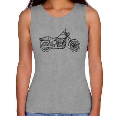 Imagem de Regata Feminina Moto Custom - Foca na Moda, Cinza, GG