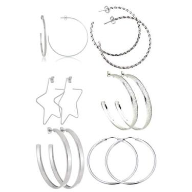 Imagem de Kit 6 pares de argolas Grande de aço cirurgico nao escurece - Morganit