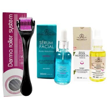 Imagem de Kit Microagulhamento: Dermaroller + Sérum Hidratante Hialurônico + Óle