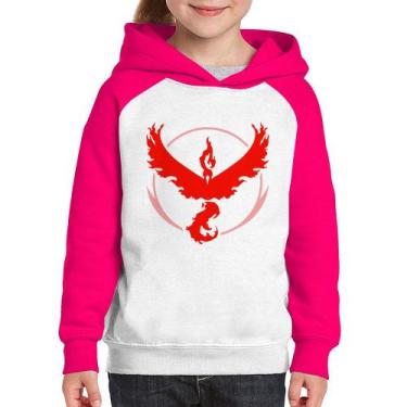 Imagem de Moletom Infantil Team Valor - Foca na Moda, Branco, Rosa, 12