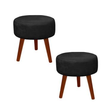 Imagem de Kit 2 Puff Redondo Decorativo Danny Pés Palito - Casa da Poltrona, Pre