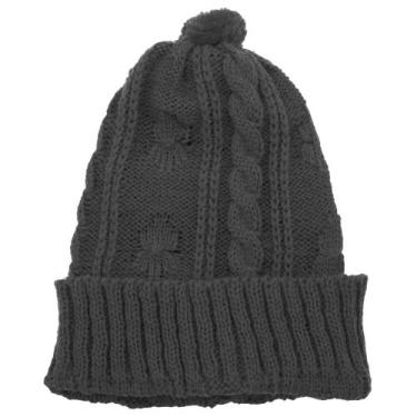 Imagem de Gorro Trança com Bola Tamine Luxo Cinza - Creações Tamine, Cinza, RN