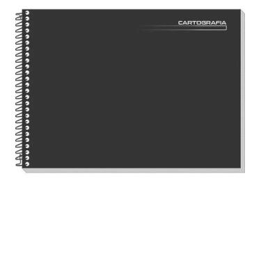 Imagem de Caderno Cartografia Preto Capa Dura 96 Folhas Espiral - Tamoio