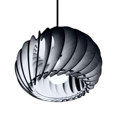 Imagem de Luminária Teto tipo Pendente GÉRBERA MDF - Completa - CORALISA, Preto