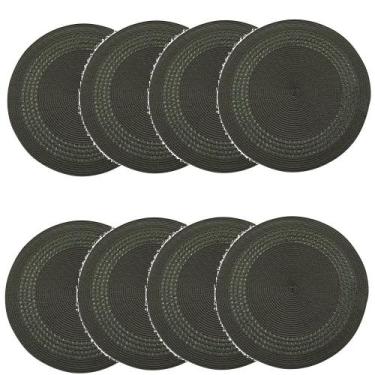 Imagem de Jogo americano redondo entrelaçado - 8 unidades - Musgo - Copa & Cia