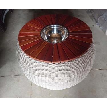 Imagem de Mesa Centro em Corda Náutica com Champanheira - Fibra Arte