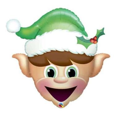 Imagem de Balão de Festa Microfoil 35" 88cm - Elfo de Natal - 1 unidade - Qualat