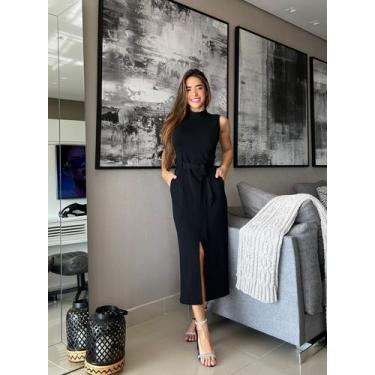 Imagem de Conjunto Saia Justa Midi Laço na Cintura e Blusa Gola Alta - luh may, 