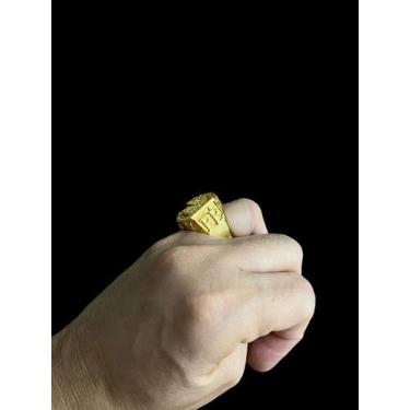 Imagem de Anel jesus redondo cravejado - banhado a ouro 18k - ToJoia18k