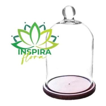 Imagem de Cúpula De Vidro Redoma De Vidro Bela E A Fera Com base Madeira 14x25Cm