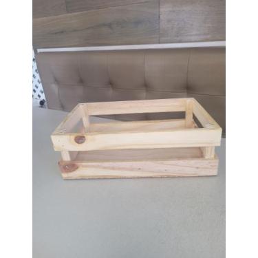 Imagem de Caixote de madeira crua médio - Coisa Nossa