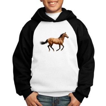Imagem de Moletom Infantil Cavalo Correndo - Foca na Moda, Branco, Preto, 4