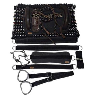 Imagem de MONTARIA COMPLETA SELA BASTO 13x peças Cavalo - SELARIA SERRANO, PRETO