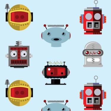 Imagem de Papel de Parede Adesivo Autocolante Vinil Infantil Robótica Robos Cart