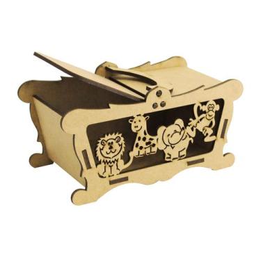 Imagem de Kit Com 5 Cesta Piquenique Safari Festa Decoração 15x7x8 Mdf Madeira -