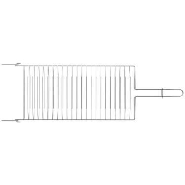Imagem de Grelha Dupla Churrasco Carne Peixe Frango 83x27cm Aço Inox Tramontina