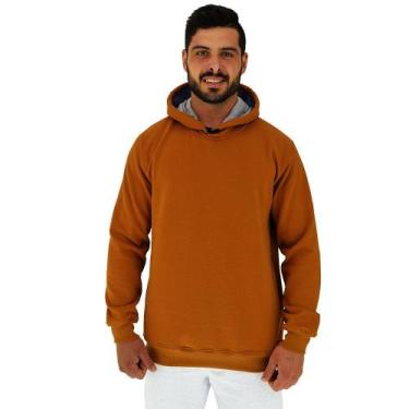 Imagem de Blusa Moletom Masculino MXD Conceito Bolso Lateral Mostarda Sem Estamp