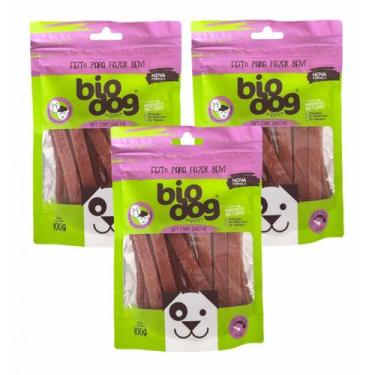 Imagem de 3x Petisco Bio Dog- Sensitive - Cordeiro com Pato- 100g - BioDog