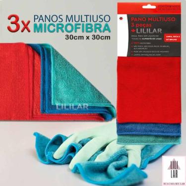 Imagem de 3 Panos de Microfibra Multiuso Alta Absorção 30x30cm Casa Carro - Powe