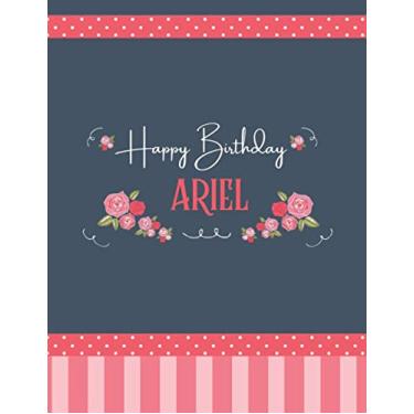 Imagem de Happy Birthday ARIEL: DOTTED Journal 8.5x11 LARGE Notebook Vintage Luxurious MATTE Cover 120 Pages Dot Grid Paper Name Gifts For ARIEL Dot Graph Sketchbook A4 Retro Floral