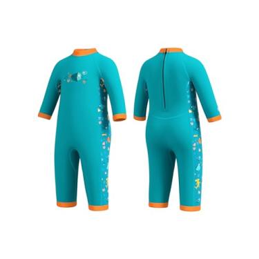 Imagem de Jsnorklet Roupa de banho para meninos, roupa de mergulho infantil, quente, neoprene, corpo inteiro, maiô inteiro