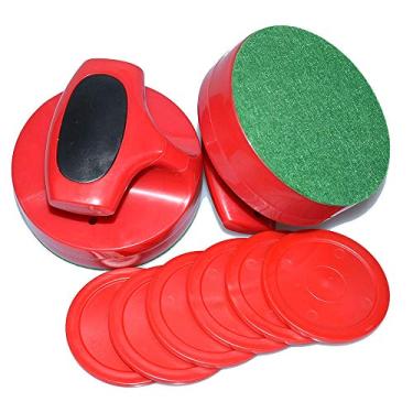 Imagem de Discos de reposição para Air Hockey Red e goleiros deslizantes para mesas de jogo, equipamentos, acessórios (2 Striker, 6 Puck Pack) (série profissional)
