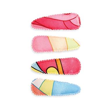 Imagem de Mia Snip Snaps-Barrettes cobertos com materiais modernos e estampas - Mede 5 cm de comprimento x 2 cm de largura (4 pe as por cart o), rosa, 2 Inch long x 0.75 Inch wide.