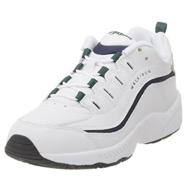 Imagem de Easy Spirit Tênis feminino de caminhada de couro Romy, Branco 131, 7 X-Wide