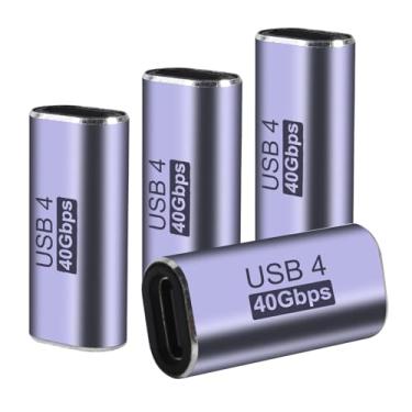 Imagem de XIITIA 4 peças de adaptador/conector USB C fêmea para fêmea, extensor de adaptador USB tipo C suporta 100W, 40 Gbps, 8 K a 60 Hz para Steam Deck, MacBook, Thunderbolt etc