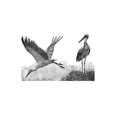 Imagem de e.x.o.b.o | Notizbücher: Umfangreiches und exotisches Blanko-Journal mit einzigartiger Vintage-Handzeichnung (Storch)