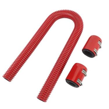 Imagem de KIT DE MANGUEIRA DE RADIADOR DE AÇO INOXÍVEL FLEXÍVEL COM CLAMPS BILLET MANGUEIRA DE ÁGUA COOLANTE UNIVERSAL 36 POLEGADAS PARA COMPARTIMENTO DE MOTOR E MAIS (Vermelho)