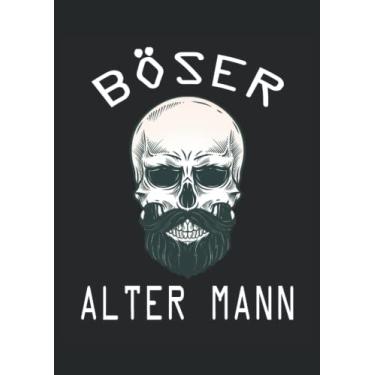 Imagem de Böser Alter Mann: Notizbuch DIN A4 karriert 120 Seiten - 8.27" x 11.69" (21 x 29.7cm) Buch zum reinschreiben von Notizen, Planner.|Totenkopf Notizbuch| Lustiger Planer| Notizheft für Herren