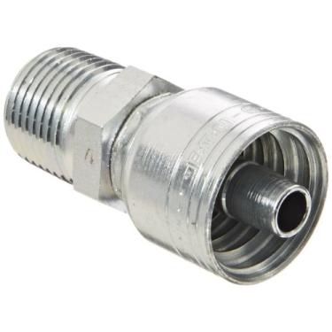 Imagem de Aeroquip 1AA8MP6 Aço Carbono Global TTC (Através da Capa) Tubo Masculino de Mangueira de Crimpagem, Reto, ID de Mangueira de 3/8", 1/2" - 14 Rosca