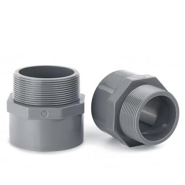 Imagem de LEPEVNEY Adaptador macho U-PVC DN50 63 mm x 5 cm, conector bidirecional para móveis, prateleiras, produtos de piscina, cinza, 4 peças