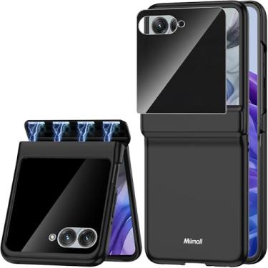 Imagem de Miimall Capa fina para Motorola Razr 2024 com protetor de tela de privacidade, capa para celular Moto Razr 2024 com dobradiça, capa para celular à prova de choque sem fio para Motorola Razr 50