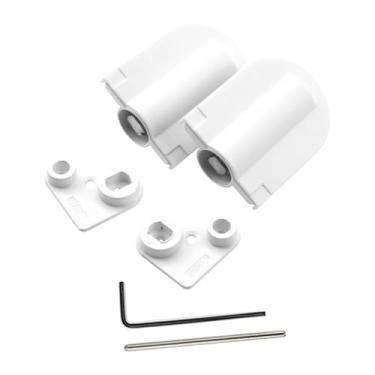 Imagem de WeiLaiKeQi Dobradiças hidráulicas para penteadeira, 2 peças, resistente, caixa de brinquedos, fácil de usar, 90 °, suporte ajustável, prático, macio, perto, faça, Branco