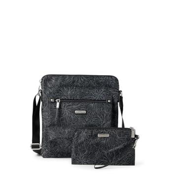 Imagem de Baggallini Bolsa feminina Go Bagg com RFID para celular, Estampa Midnight Blossom, One Size