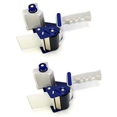 Imagem de EDMBG Pistola Dispensadora de Fita de Embalagem (Pacote com 2), Carregamento Lateral de 3", Pistola de Fita Industrial Leve para Remessa, Mudança, Selagem de Caixas e Caixas, Cor: Azul e Cinza
