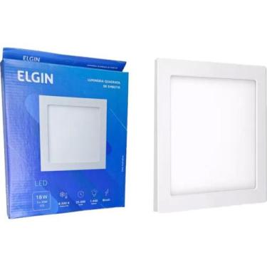 Imagem de Plafon Led Embutir Elgin Quadrado 18W. 6500K. Bivolt Branco, Branco Fr