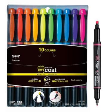 Imagem de Tombow Kay Coat Double-sided Fluorescent Highlighter Pen - 10 Colour Set, New, Fr