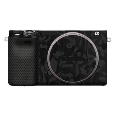 Imagem de JERXTTON Adesivo de capa de câmera para Sony A6400 A6300 película protetora antiarranhões decoração protetora e resistência ao desgaste (camuflagem sombra preta)