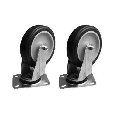 Imagem de Kit 2 Rodízios s/ Trava c/ Placa Giratória 5 Pol Plástico - Schioppa