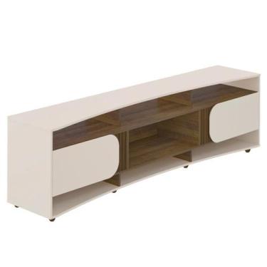 Imagem de Rack Bancada Para Tv 86 Pol 220 cm 4501 Off White Pinho ARLY - Milani 