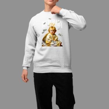 Imagem de Moletom Gola Careca Basico Masculino Casual Moda De Rua Inverno Blusa 