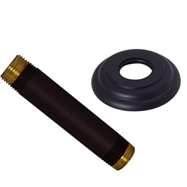 Imagem de Westbrass Braço de chuveiro montado no teto 1/5.1 cm IPS x 10.2 cm com flange, preto fosco, D3604A-62