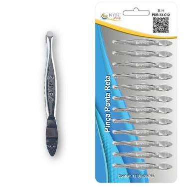 Imagem de Pinça Profissional Ponta Reta NYBC Beauty Aço Carbono Prateada - Carte
