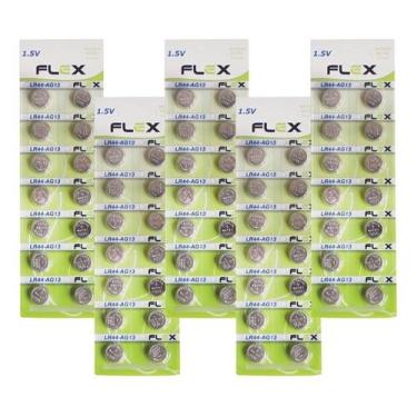 Imagem de Bateria Lr44 Ag13 Botão Moeda Flex 5 Cartelas Com 70 Uni